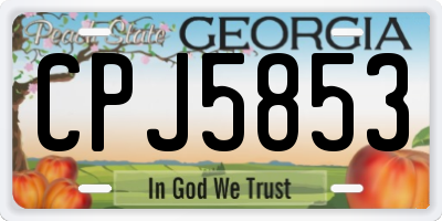 GA license plate CPJ5853