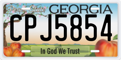 GA license plate CPJ5854