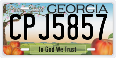 GA license plate CPJ5857
