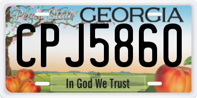 GA license plate CPJ5860