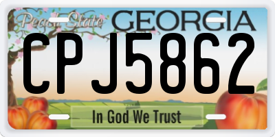 GA license plate CPJ5862