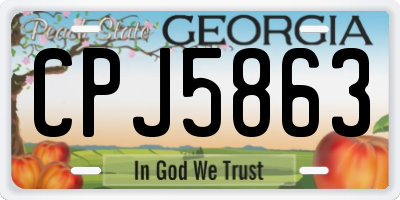 GA license plate CPJ5863