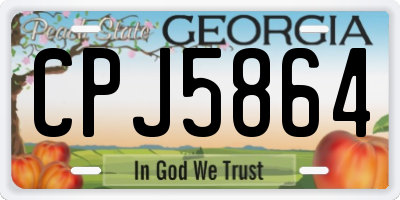 GA license plate CPJ5864