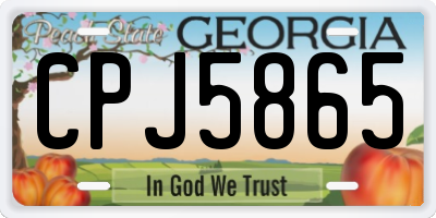 GA license plate CPJ5865
