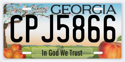 GA license plate CPJ5866