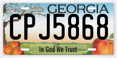 GA license plate CPJ5868