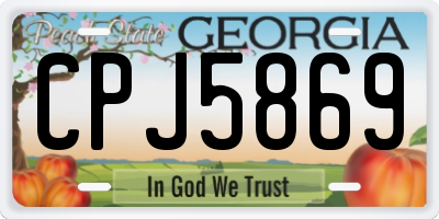 GA license plate CPJ5869