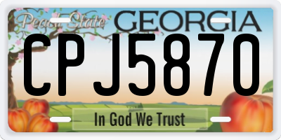 GA license plate CPJ5870