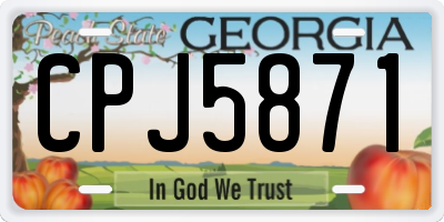 GA license plate CPJ5871