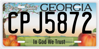 GA license plate CPJ5872