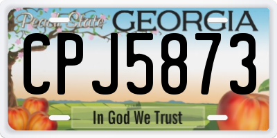 GA license plate CPJ5873