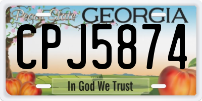 GA license plate CPJ5874