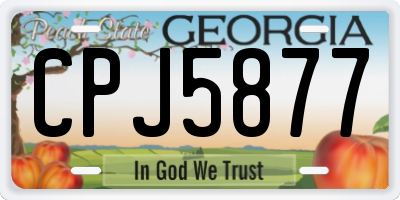 GA license plate CPJ5877