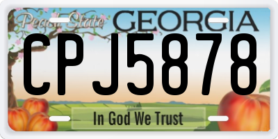 GA license plate CPJ5878