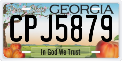 GA license plate CPJ5879