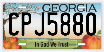 GA license plate CPJ5880