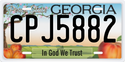 GA license plate CPJ5882