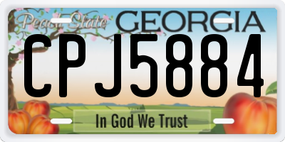 GA license plate CPJ5884
