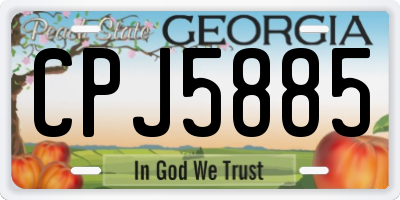 GA license plate CPJ5885