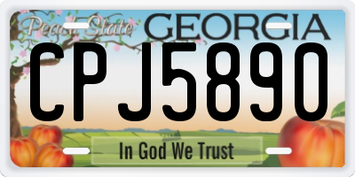 GA license plate CPJ5890