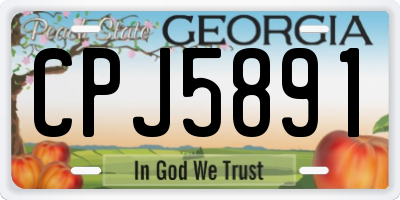 GA license plate CPJ5891