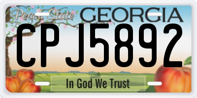 GA license plate CPJ5892