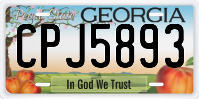 GA license plate CPJ5893