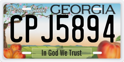 GA license plate CPJ5894