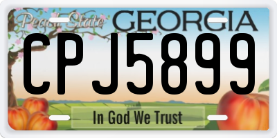 GA license plate CPJ5899