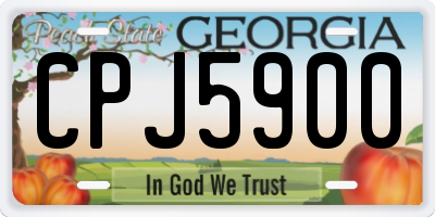 GA license plate CPJ5900