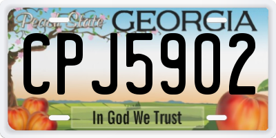 GA license plate CPJ5902