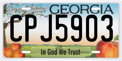 GA license plate CPJ5903