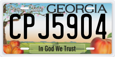 GA license plate CPJ5904