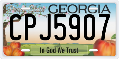GA license plate CPJ5907