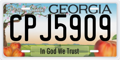 GA license plate CPJ5909
