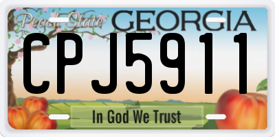 GA license plate CPJ5911