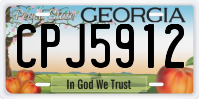 GA license plate CPJ5912