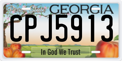 GA license plate CPJ5913