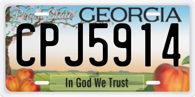 GA license plate CPJ5914