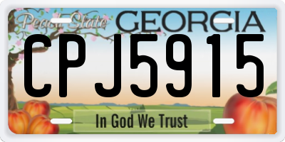 GA license plate CPJ5915