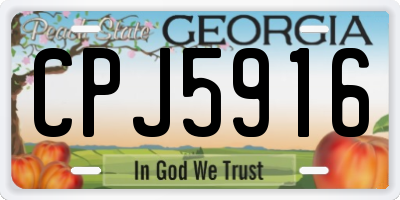 GA license plate CPJ5916