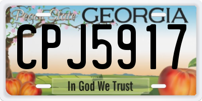 GA license plate CPJ5917