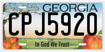 GA license plate CPJ5920