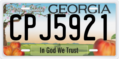 GA license plate CPJ5921