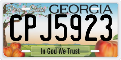 GA license plate CPJ5923