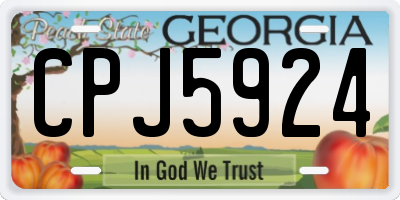 GA license plate CPJ5924