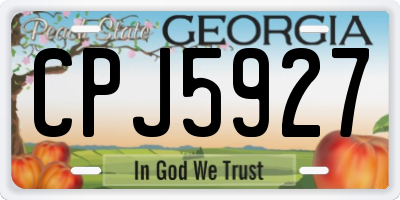 GA license plate CPJ5927