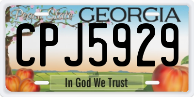 GA license plate CPJ5929