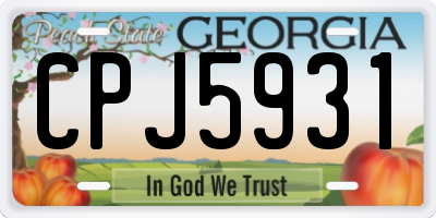 GA license plate CPJ5931