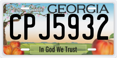 GA license plate CPJ5932